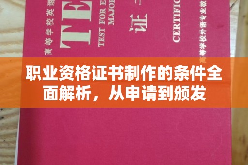 海港职业资格证书制作的条件全面解析，从申请到颁发