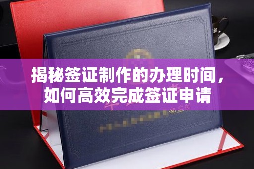 海港揭秘签证制作的办理时间，如何高效完成签证申请
